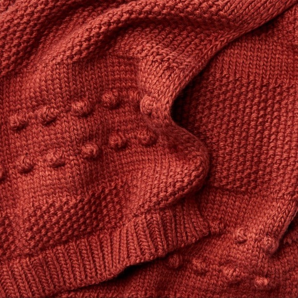 Bobble Striped Knit Throw Blanket Red - Threshold designed with Studio McGee NWT - Picture 3 of 8